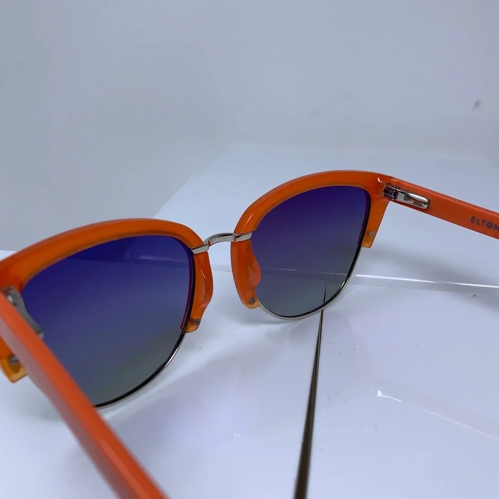 Elton John Unisex Mango Orange Flowerpower Sunglasses New